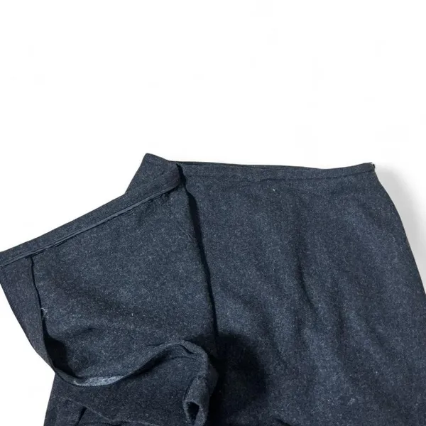 Eddie Bauer Gray 100% Wool Wrap Mini Dark Academia Skirt Lined‎ Size 14 Preppy - Image 8