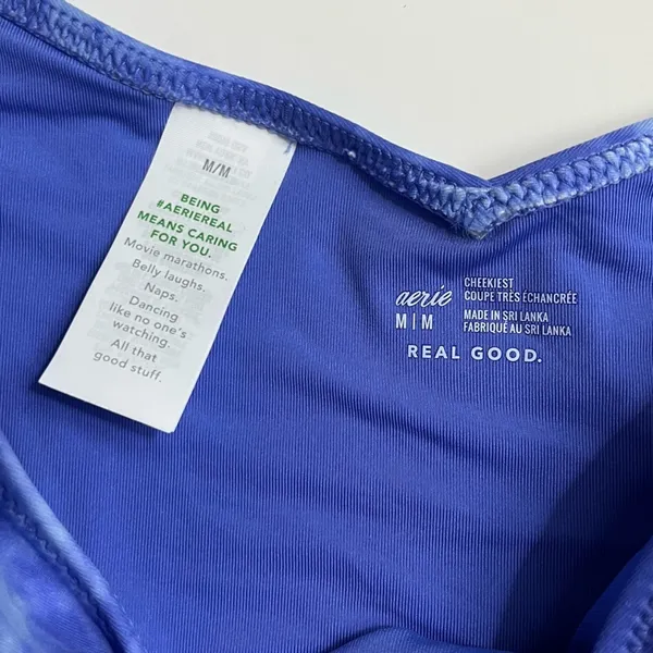 Aerie • NWT Blue Tie-Dye Cheekiest Ruffle Women's Swim Bottom - Image 5