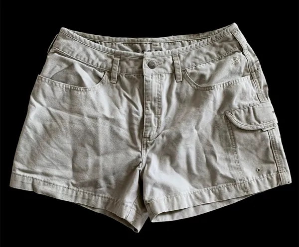 Y2K Light Grey A5 Series Cargo Denim Shorts - Image 2