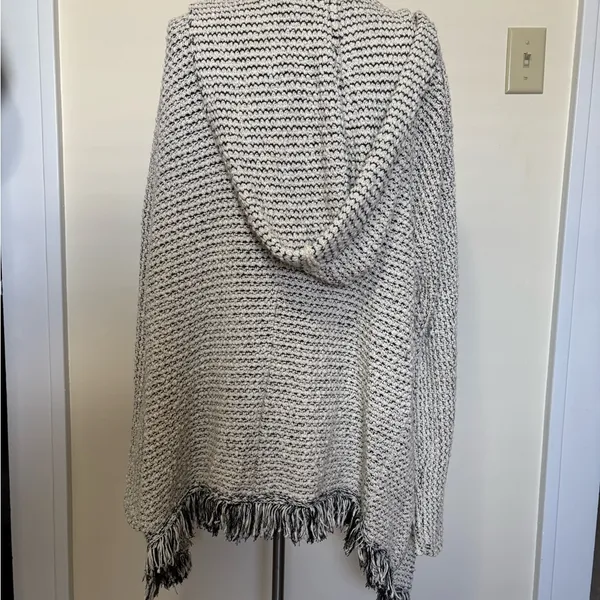 Free People Love Me Tender Open Knit Cardigan with Fringe and Hood - Image 5