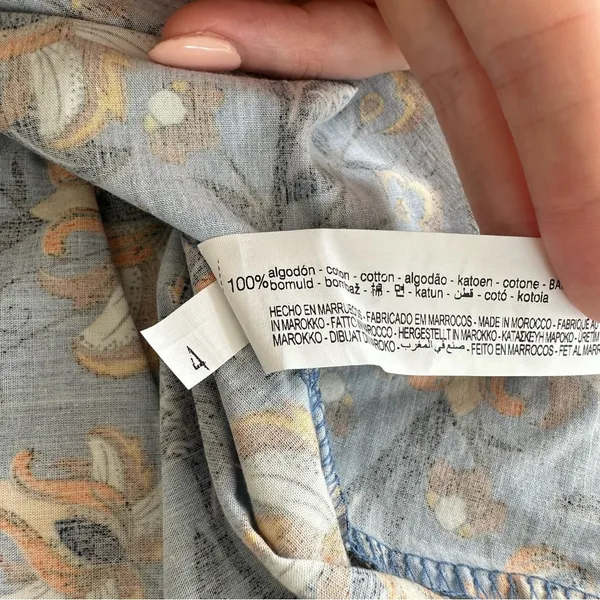 Zara Blue Floral Print Peplum Top - Image 6