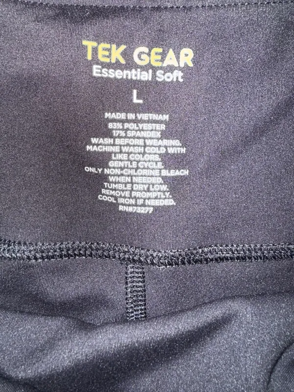 Tek Gear Essential Soft Size L Black Leggings - Image 2
