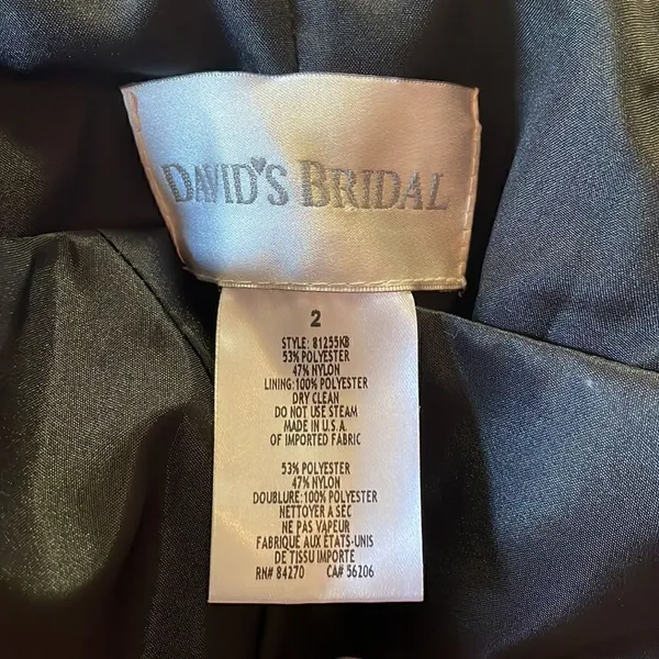 David’s Bridal Black Strapless Bubble Hem Mini Dress - Image 5