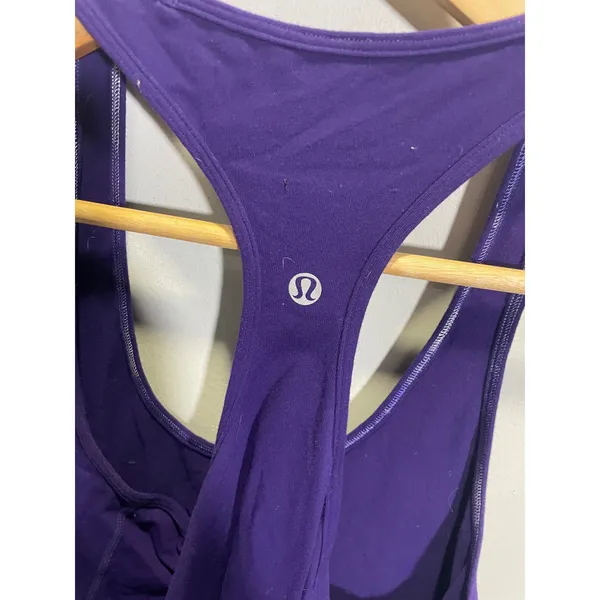 Lululemon Cool Racerback Tank Women Size 4 Purple Athletic Yoga Gym Top - Image 3