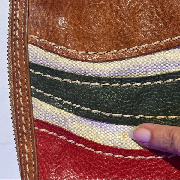 Frye leather and canvas multicolored clutch wristlet - Image 6