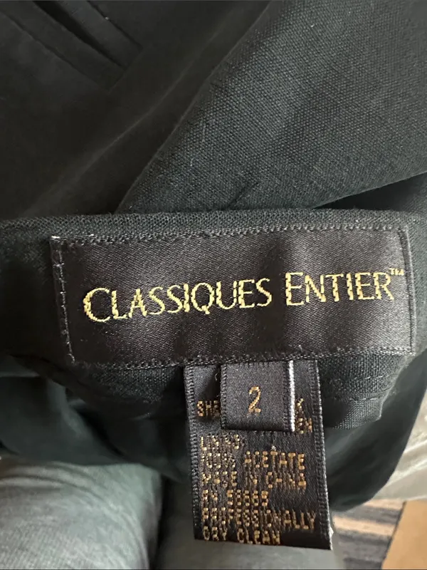 Classiques Entier silk And Linen lined Black Dress Trousers - Image 3