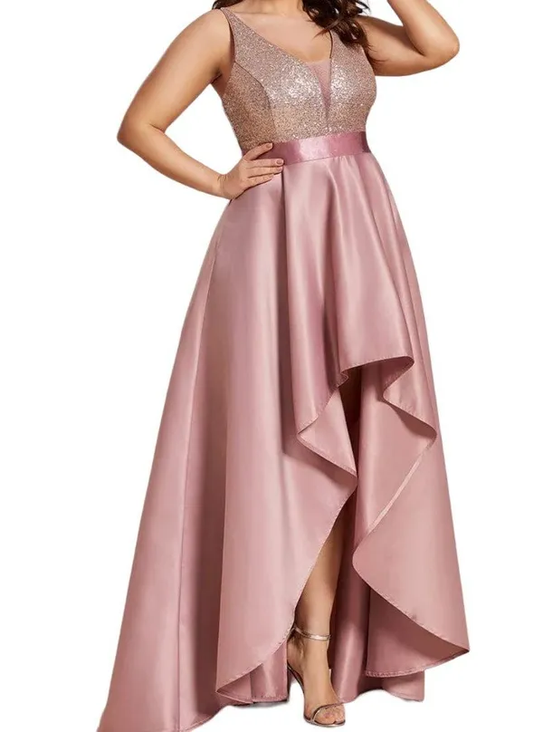 Sleeveless High Low Sequin Evening/Prom Dress - Image 2