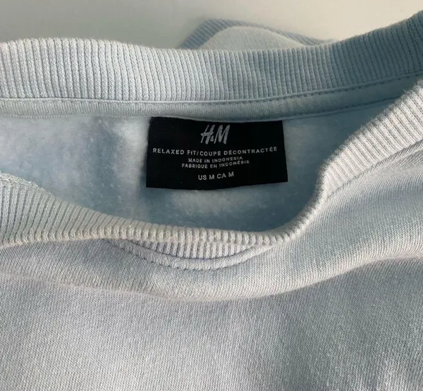 H&M Blue Cotton Crewneck Pullover Sweatshirt - Image 3