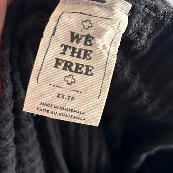 Free People Wildcat Black Thermal Cowl Neck Top – Slouchy Boho Core XS - Image 8