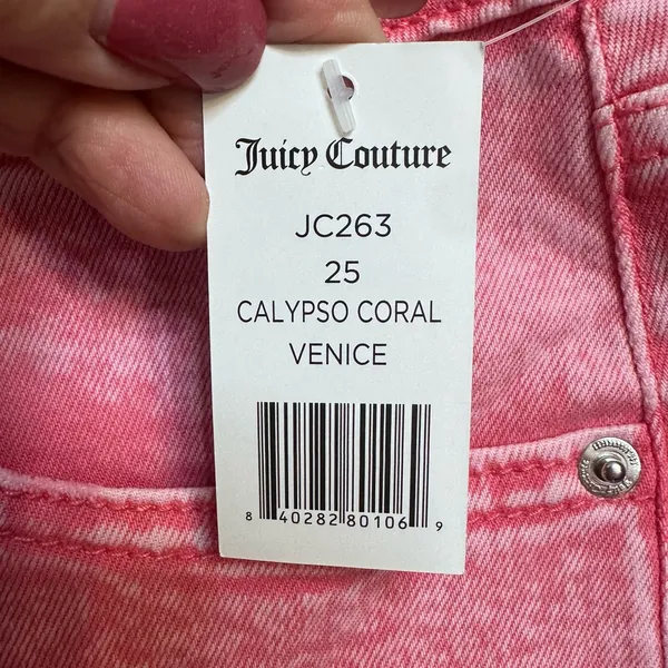 Juicy Couture Pink Acid Washed Straight Leg Jeans NWT Women’s Size 25” - Image 7