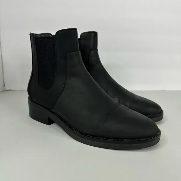 Cole Haan Womens size 6 B Reid Waterproof Leather Bootie Ankle Boot Black w22340 - Image 11