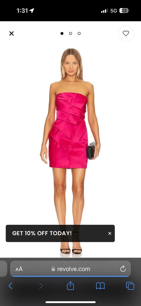 Revolve NWT A.L.C. Talita Ruffle Strapless Dress in pink. Size 12 - Image 6