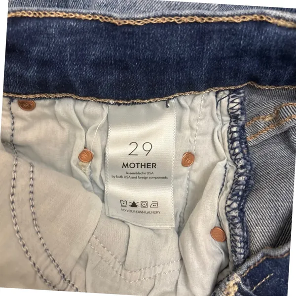 Mother The Tripper Ankle Fray Jeans 29 Blue Change Is In The Air Wash Raw Hem - Image 7