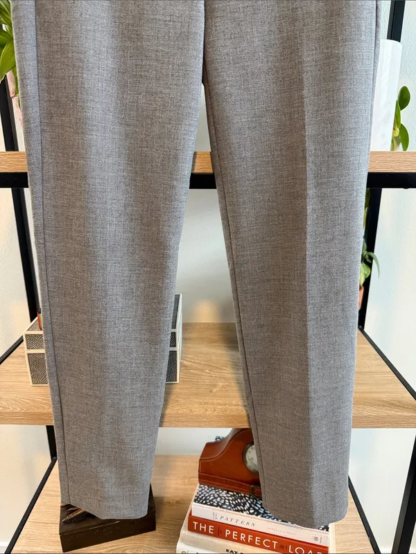 J. Crew Cameron 365 Mid-Rise Gray Ankle Woven Career Dress Pant Trouser, 2 - Image 3