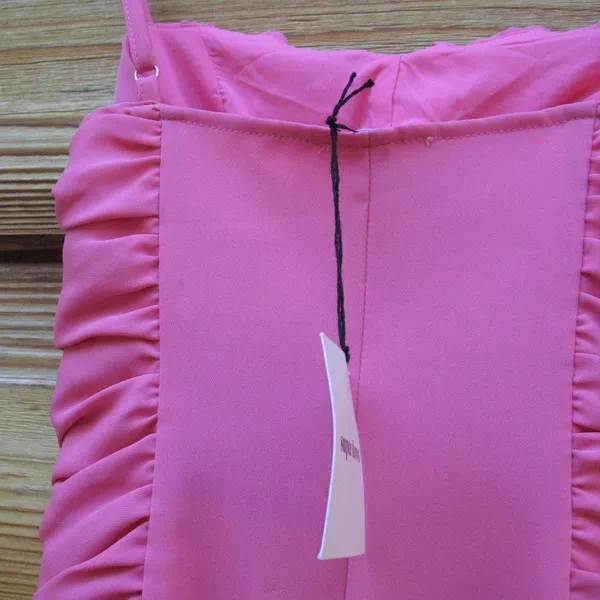 NWT Revolve Superdown Barbie Pink Crystal Ruched Cami Dress - Image 9
