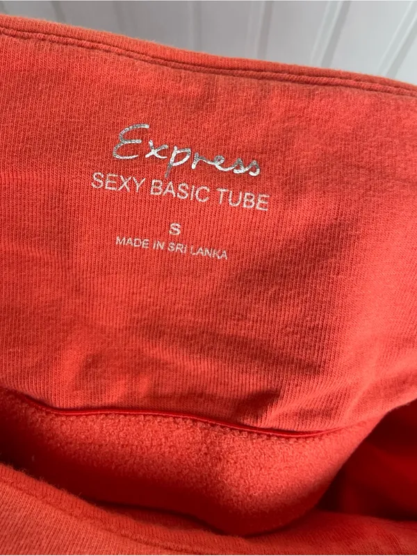 Vintage Y2K Express Sexy Basic Tube Top Size Small Orange Going Out Top 2000s - Image 3