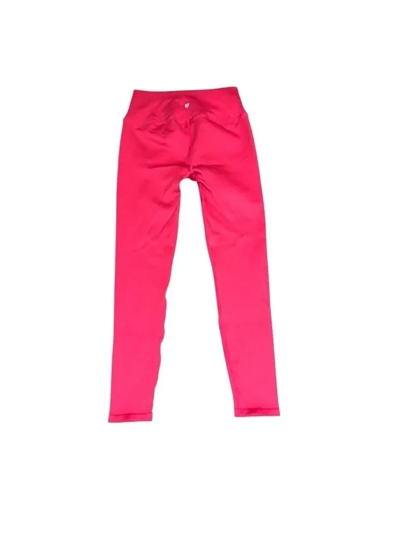 VS PINK Thick Knit Hot Pink High Waist Seamless Leggings M/L - Image 3
