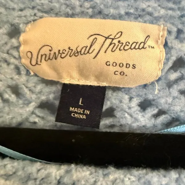 Universal Threads Womens Large Sky Blue Knot Sweater Crochet Vintage - Image 3