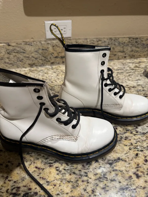 Dr. Martens White Patent Boots - Image 3