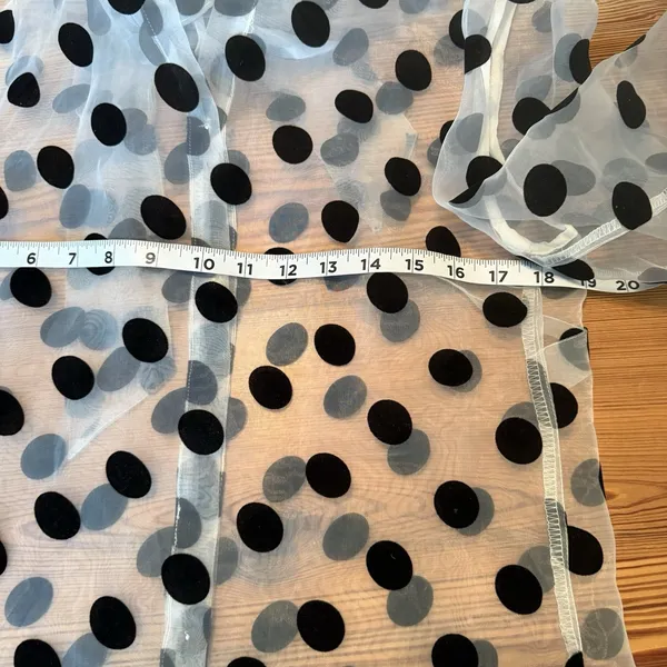 Fab’rik NWT Sheer‎ Blouse White Black Polka Dots Sz MED Tie Formal Holiday Party - Image 7