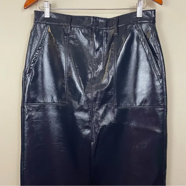 Pistola‎ Alice Utility Midi Skirt in Navy Vinyl Size 29 - Image 5