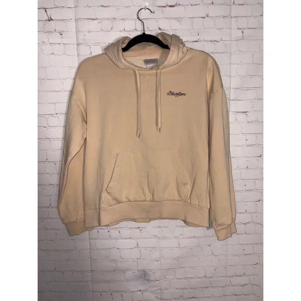 Brixton Freebird Hoodie Tan Beige Graphic Eagle Pullover Sweatshirt Womens XS - Image 3