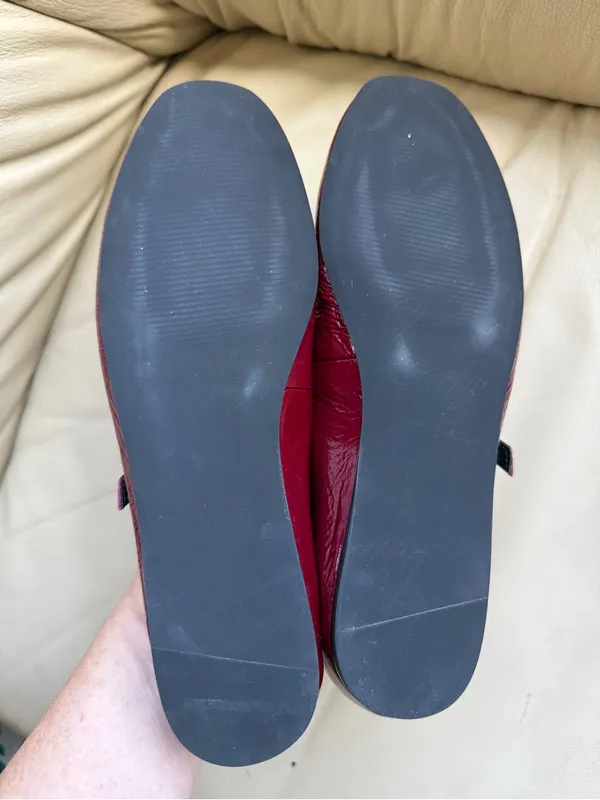 Nordstrom Burgundy Patent Leather Mary Jane Flats 6M Ballet Core Y2K Chic Retro! - Image 3