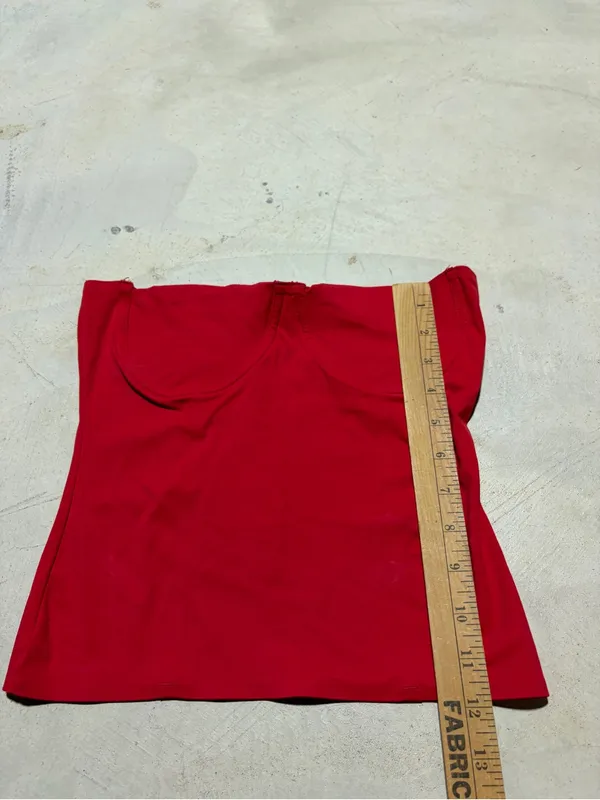 Zara NWT Strapless Red tube Top medium MSRP$30 - Image 4