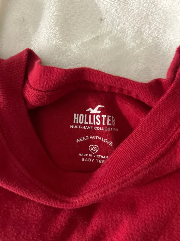 Hollister Red  Baby Tee - Image 2