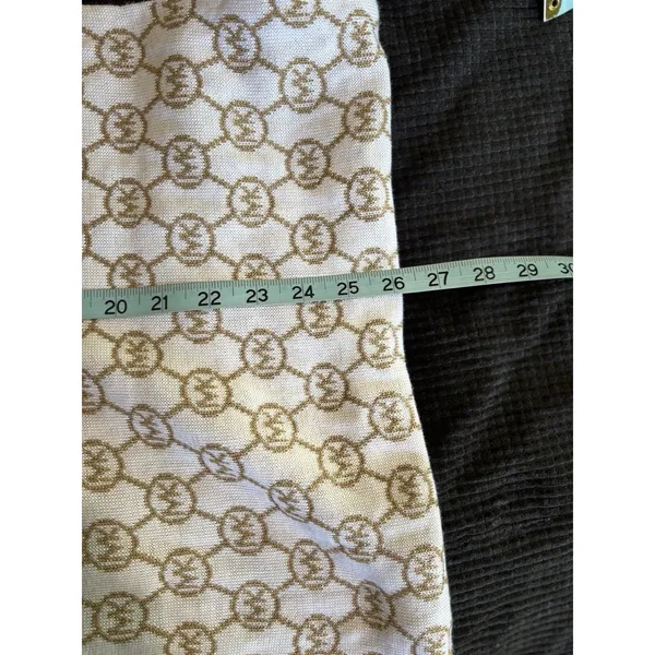 Michael Kors Scarf Reversible Infinity Ivory/Gold‎ Metallic MK Logo Soft OS - Image 8