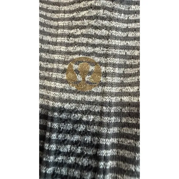 Lululemon Swiftly Tech Racerback Tank Top Black Grey Striped Size 4 - Image 3