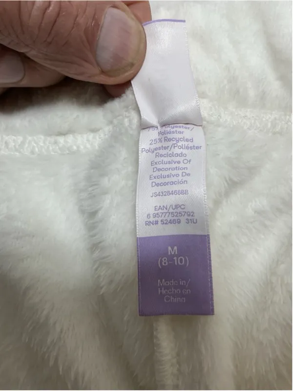Womans Excellent Joyspun Lounge Pants White Medium Pullon - Image 4