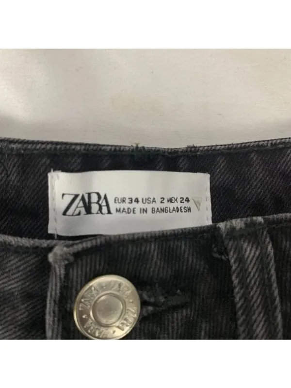 Zara Womens High Waisted Black Distressed Jeans Size 24 Cotton Denim Casual Fit - Image 4