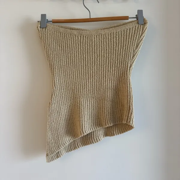 Emory Park Tan Ribbed Knit Tube Top - Image 3
