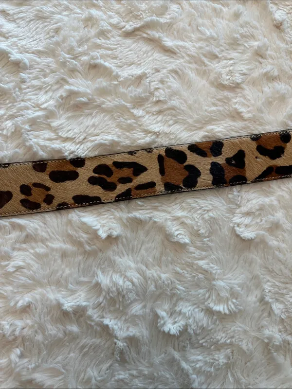Talbots Leopard-Print Wide Belt with Black Buckle- size small (38 inches) - Image 9