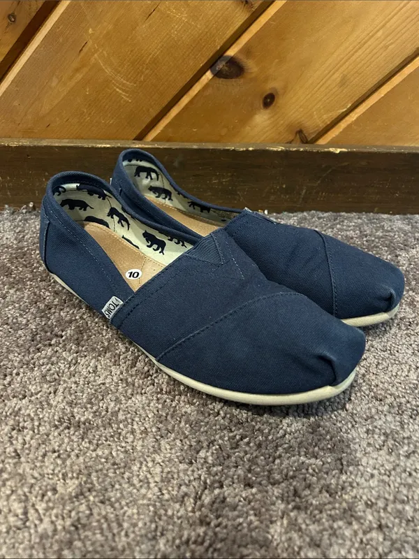 Toms Hertiage Navy Canvas Alpargata slip on flats - Image 6