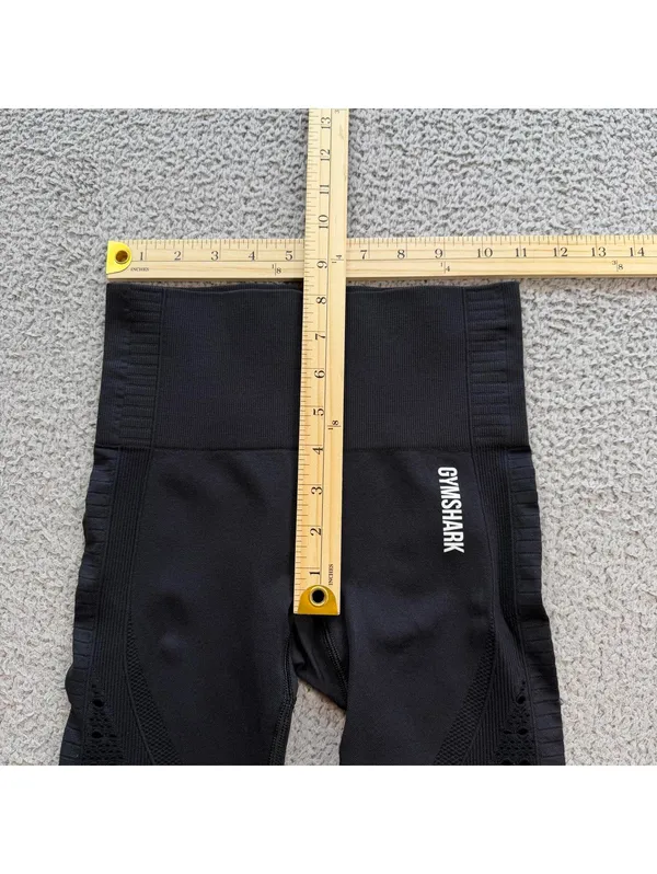 Gymshark Leggings Womens XS Black Seamless High Waisted Cropped Athletic Workout - Image 3