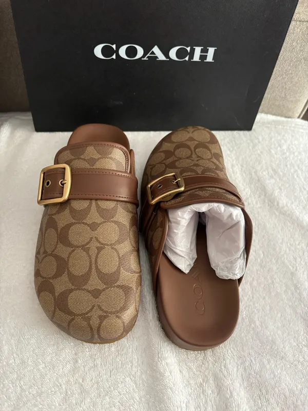 Coach Signature Canvas Mules Sz10 Unisex - Image 3