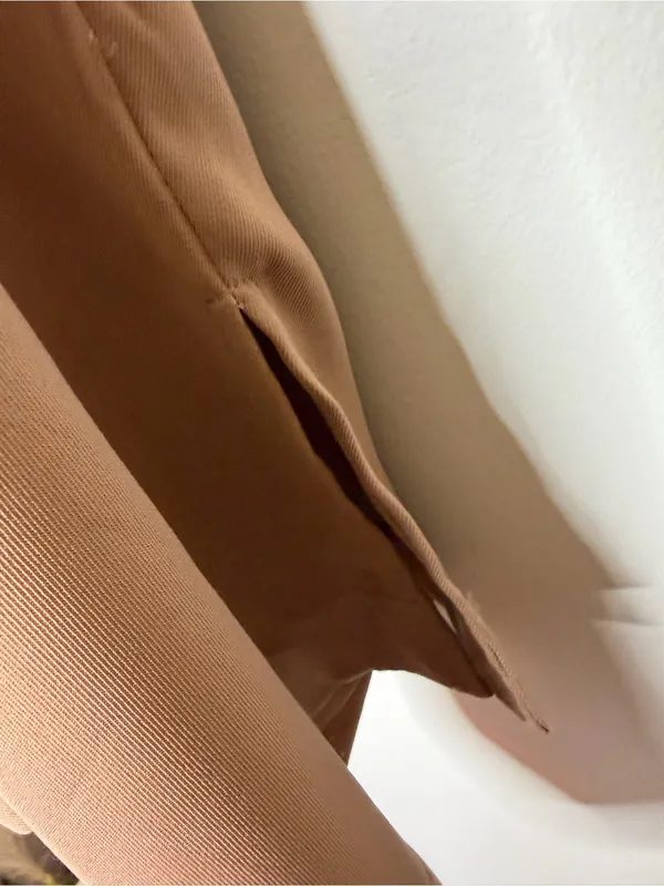 PROLOGUE Oversized Camel Wide Leg Jumpsuit XL Short Sleeve Quiet Luxury - Image 8