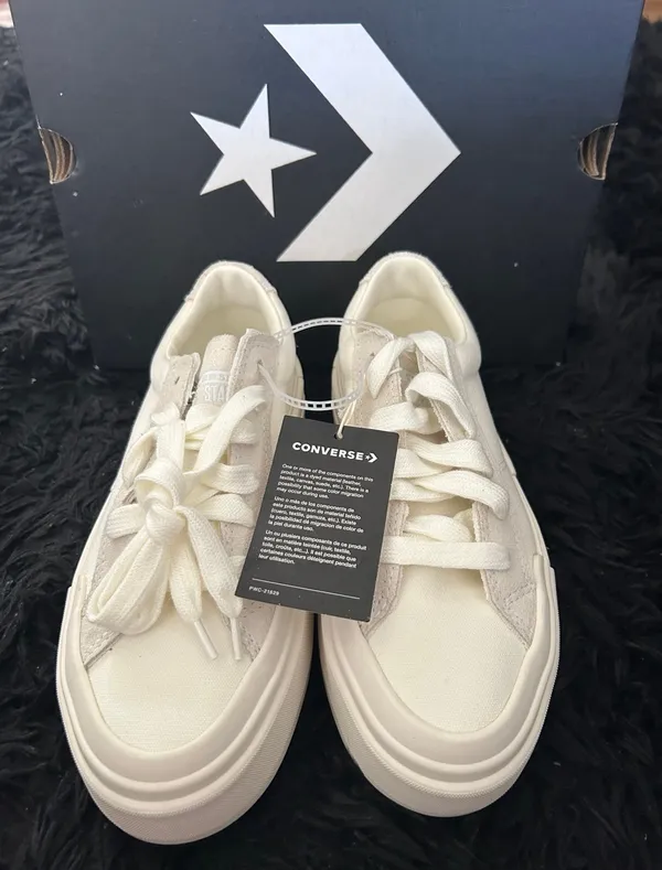 CONVERSE cruise low beige platform lace up shoes sneakers women’s 8.5 new - Image 2