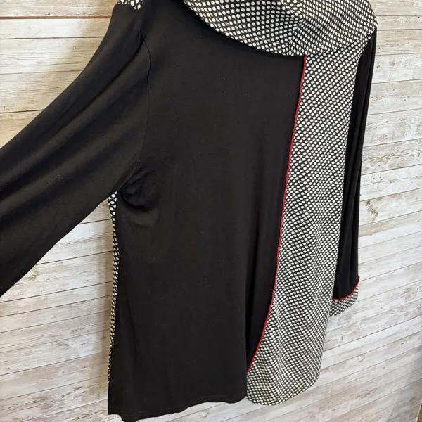 Moonlight Womens L Tunic Top Art To Wear Polka Dot High Low Lagenlook Made USA - Image 5