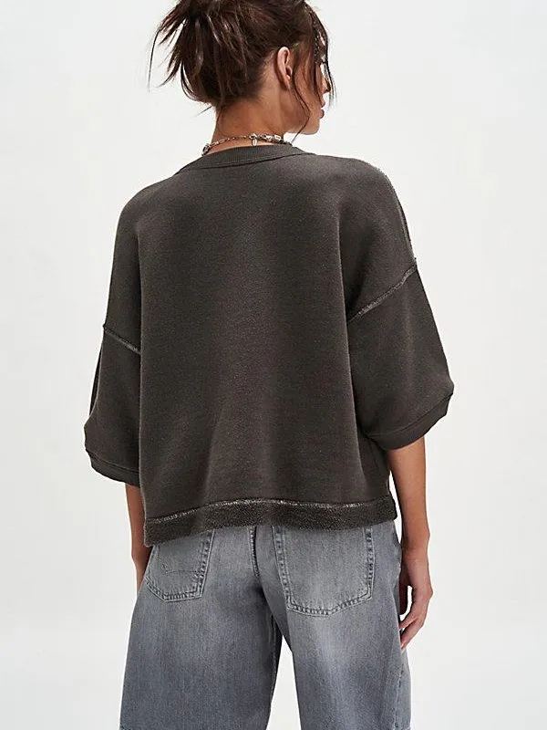 Free people Matilda Sweatshirt in grey green size XL - Image 3