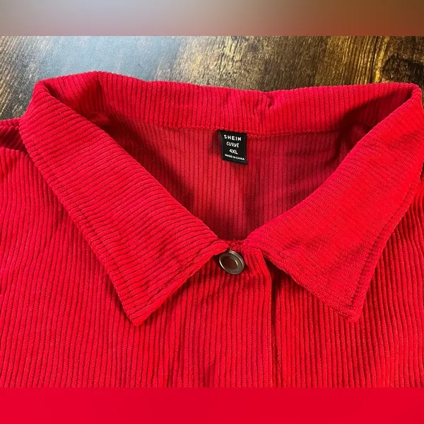 SheIn Curve | ladies plus size corduroy shacket. Size: 4XL - Image 6