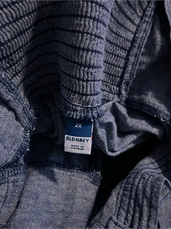 Old Navy Blue Chambray Linen Blend Straight Leg Jumpsuit 2X Euro Summer Capsule - Image 9