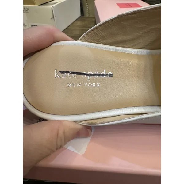 KATE SPADE NEW YORK $399 Women's White‎ Leather Laura Mule Size 9.5 - Image 10