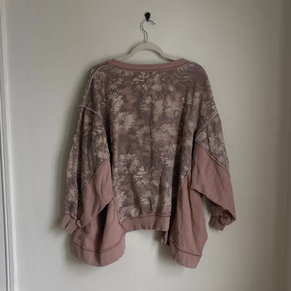 Free People Floral Oversized Sweatshirt Pullover - Image 4