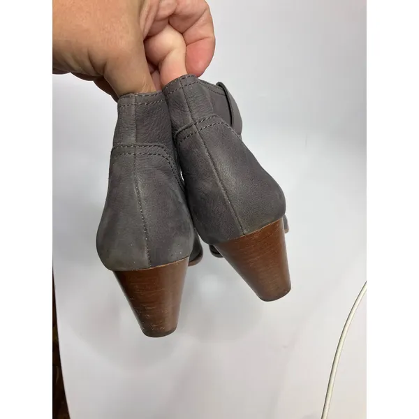 Frye Sacha Moto Shootie Women 9.5 Grey Good Leather Western Ankle Boot 3471724 - Image 5