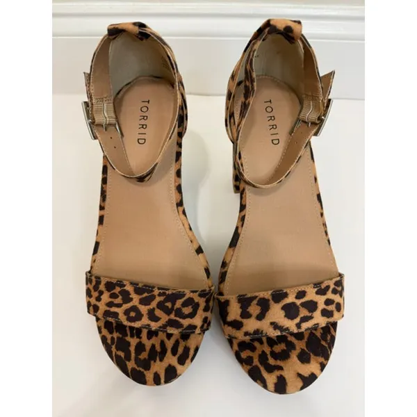 Torrid Leopard Platform Heels Sandals Sz9.5WW NWT - Image 2