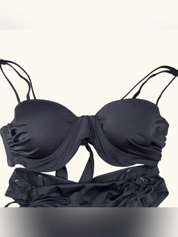 A. Che Black Underwire Bikini Set T4 32DD 34D 36C 38B Medium Bottom NWOT Size undefined - Image 2