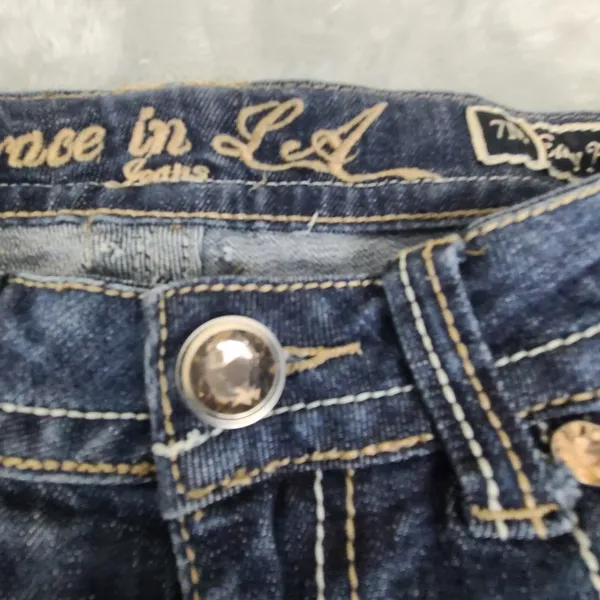 Grace in LA Womens Size 7M Easy Fit Denim Jeans BLue Size 7M Embroidered Jeweled - Image 4